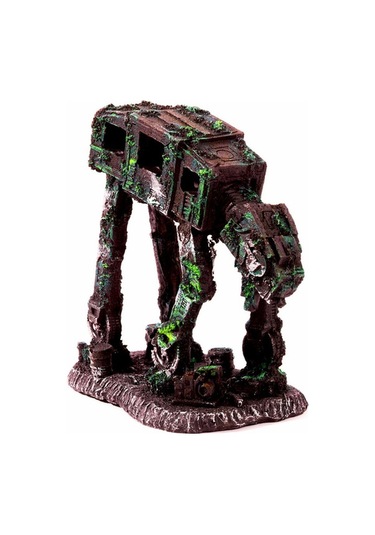 Pazly Çok Renkli Reçine Robot Köpek Ve Kale Dekoru - 14x12x7cm Akvaryum Zenginliği Çok Renkli