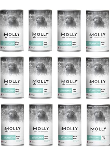 Molly Kuzu Etli Ve Pirinçli Ezme Yavru Köpek Konservesi 400 G X 12 Adet