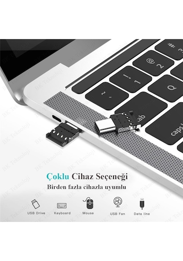 Mini OTG USB Type-C Erkek to USB Tip A Dişi Çevirici Adaptör