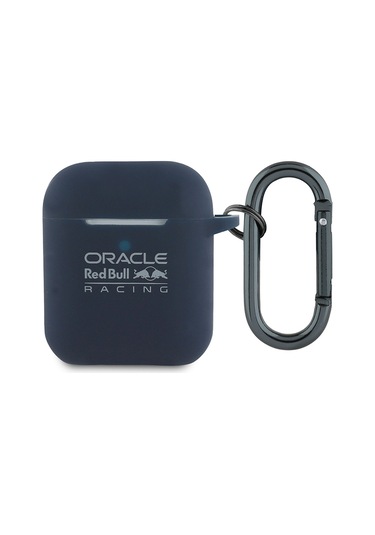 Airpods Uyumlu Kılıf Redbull Lisanslı Baskı Logolu Askı Aparatlı Silikon Kapak Lacivert