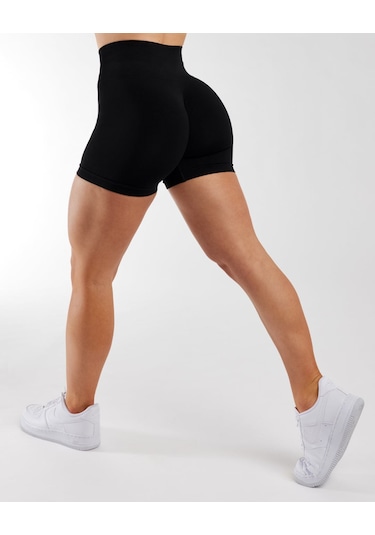 Gymhams Siyah Ekstra Mini Büzgülü Şort Siyah