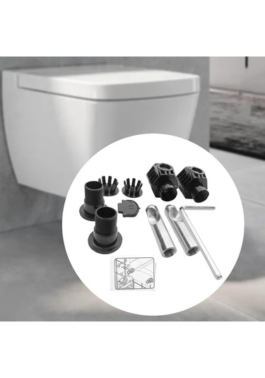 Trendooze Pratik Duvara Monte Tuvalet Sabitleme Kiti Siyah Siyah