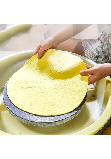 Seramik Tekerlek Pva Pedi - Kil Kesme, Heykel, Havlu Emici Bez - Sanat İçin İdeal Sarı