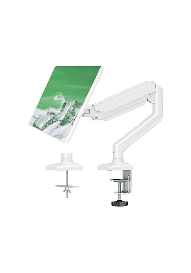 Honeybeeshop Beyaz 13 32 İnç Ekran Monitör Gaz Yaylı Alüminyum Mekanik Kol Braketi