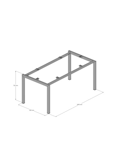 Api Design Rado Metal Ofis Çalışma Masa Ayağı Ahşap-cam-mermer İçin Uygun Siyah