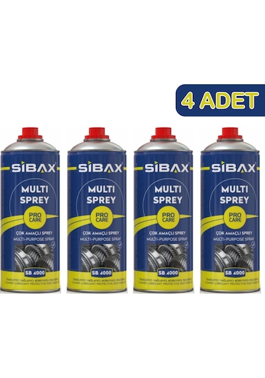 Sibax Çok Amaçlı Bakım Spreyi Sb4000 4 Adet 200 ML