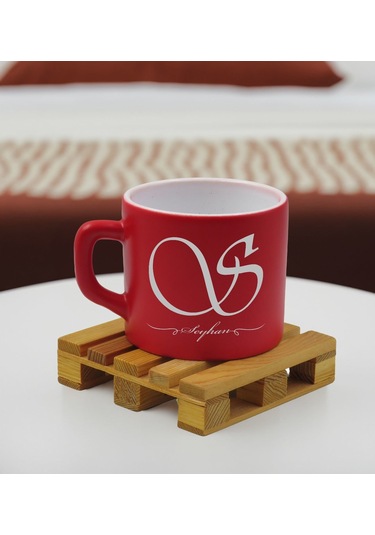 Bk Gift Kişiye Özel İsimli Kırmızı Renkli Middle Çay & Kahve Fincanı-5, Arkadaşa Hediye, Sevgiliye Hediye, Doğum Günü Hediyesi Kobitmeyencom32535 Bk G