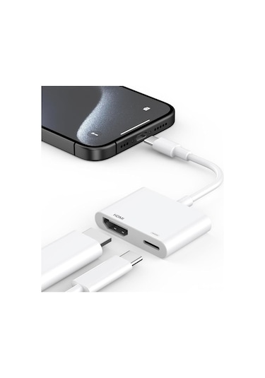 Fastbuy iPhone Uyumlu 16/15 Serisi Usb-c-hdmı Adaptör: 4k 30hz Tv Bağlantısı, Spor/film/oyun, Kolay Kurulum