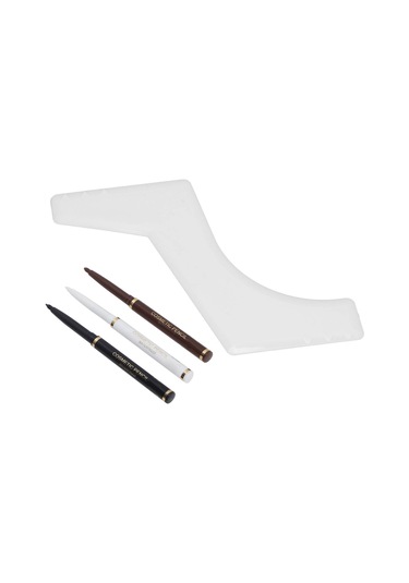 Maiyame Erkek Sakal Doldurma Kalemi Seti - 3 Renkli Rotatif Kalem + Beyaz Şekillendirici Tarak, Su Geçirmez, Doğal Görünüm, Sakal Kontur Aracı