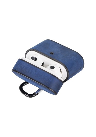 Toyigoo Toyigoo Casquet Apple Airpods 3.nesil Uyumlu Deri Kılıf G21 Mavi