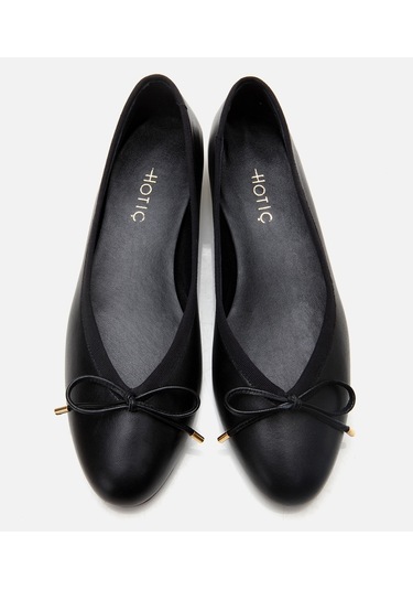 Hotiç Kadın Deri Siyah Topuk Detaylı Babet 01ayh304530a100 Siyah-black Siyah