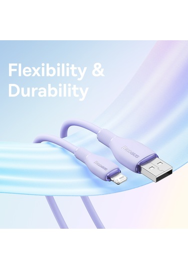 Baseus Pudding Serisi 2.4a Usb - 8 Pin Hızlı Şarj Veri Kablosu, Uzunluk:2m 001