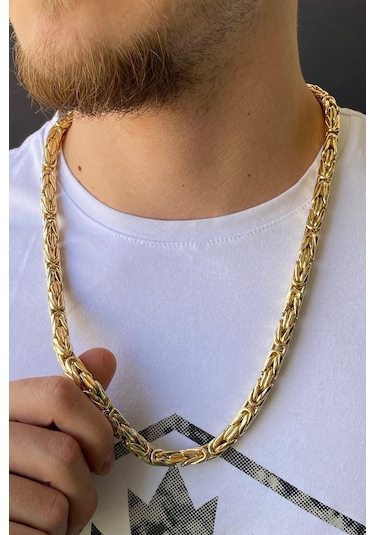 Zümrüt Sarraf 14 Ayar Altın Erkek XL Kral Zincir Kolye