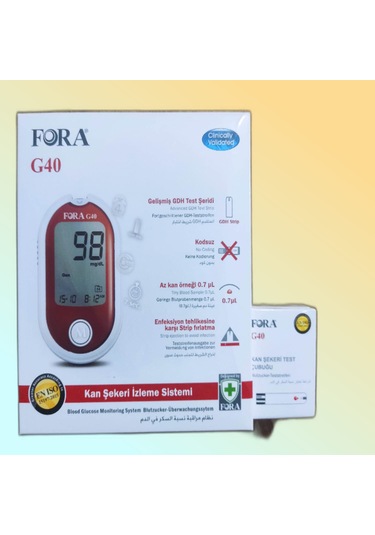 Fora G40 Şeker Ölçüm Cihazı + Şeker Test Çubuğu 50 A...