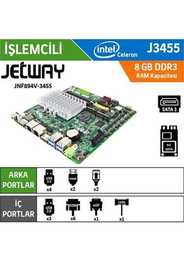 Jetway Jnf894v-3455 Intel Celeron N3455 Fansız Endüstriyel Min