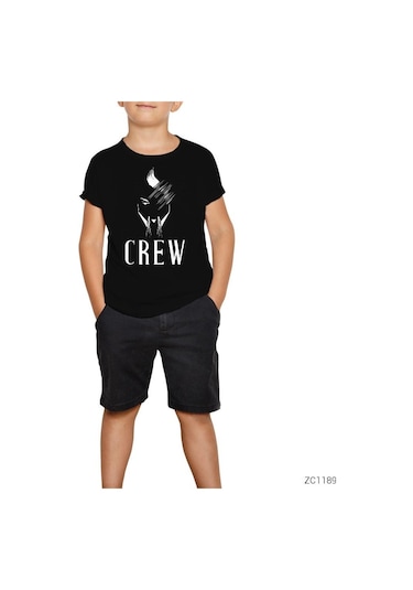 Hayko Cepkin Crew Siyah Çocuk Tişört Beyaz