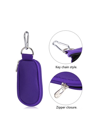 Hangfox 10 Bölmeli Anahtar Zincirli Uçucu Yağ Depolama Çantası - 2/3ml Flaşlıklar İçin, Oxford Kumaş, Reçine Rengi, Logo Yok