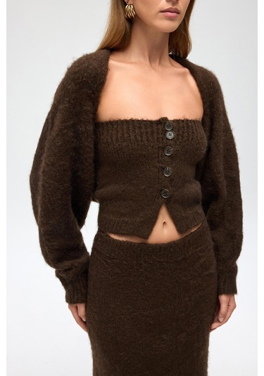 Vintera Kahve Üçlü Triko Takım Kahve