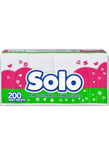 Solo Peçete 200'lü 12 Paket