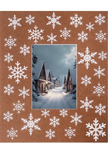 Kar Tanesi Desenli Fotoğraf Çerçevesi