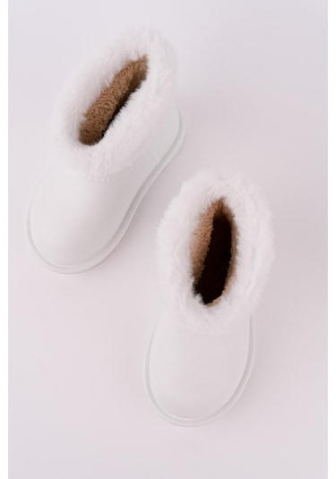 Muggo Frigus Çocuk Kürklü Yağmur Ve Kar Botu Beyaz