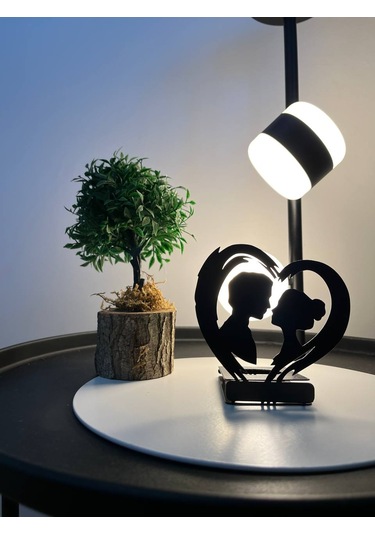 Lazer Kesim Dekoratif Sevgili Metal Mumluk