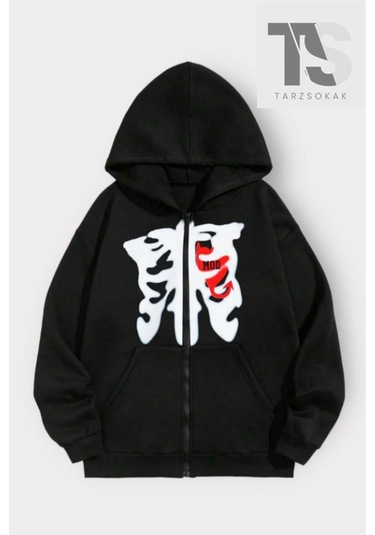 Sweatshirt Fermuarlı Hırka-trzksw2746 Siyah