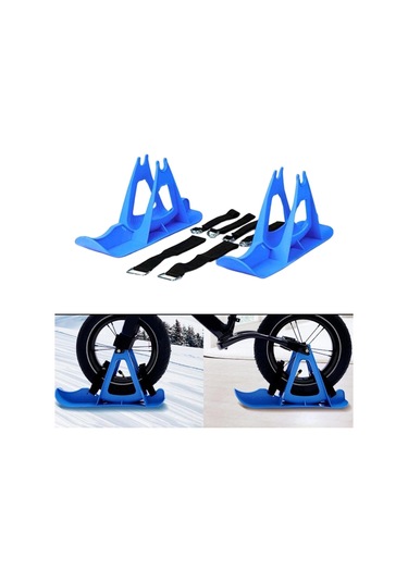 Suntek Kış Kar Kızağı Bisiklet Kayak Kızak Spor Mavi