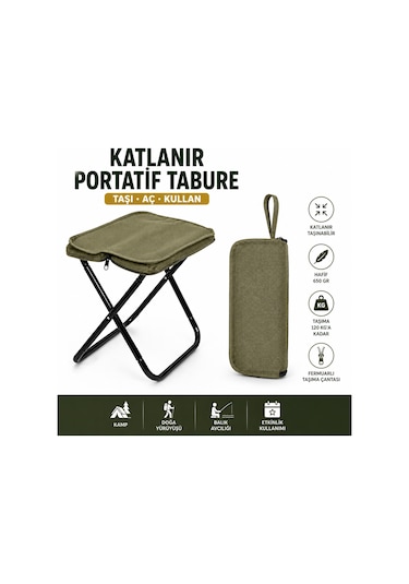 Katlanabilir Kamp Taburesi Argeus Pad Ultra Portatif Haki