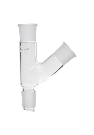Borosil 29 32 İki Boyunlu 45 Derece Açılı Cam Adaptör