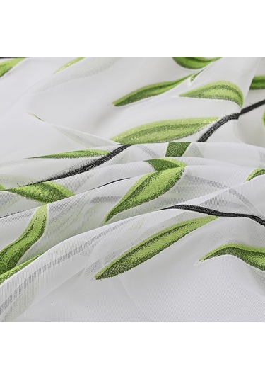 Oturma Odası İçin Yıkanabilir Modern Şeffaf Perdeler Yeşil 260 Cm Diğer