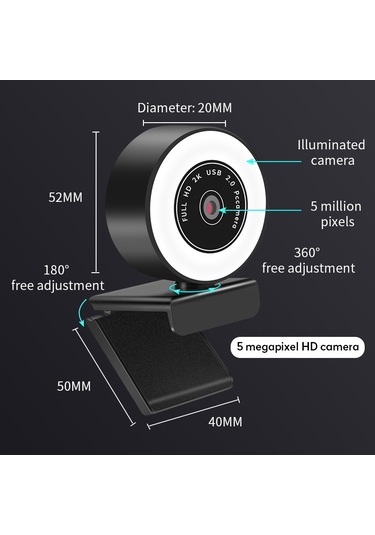 Sones A9mini Usb Sürücüsüz Hd Dolgu Işığı Kamera, Mikrofon, Piksel: 5,0 Milyon Piksel 2k Otomatik Odaklama