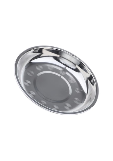 Homyl Paslanmaz Çelik Levha Bulaşık Açık Kamp Piknik Yemek Kabı 20x2.75cm Gümüş