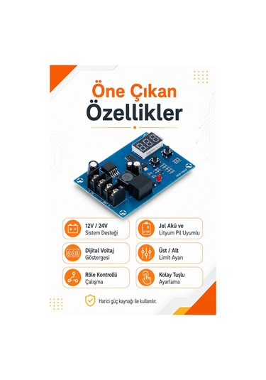 Hcw-m632 Akıllı Şarj Kontrol Devresi 12v 24v Jel Akü Lityum Batarya Uyumlu