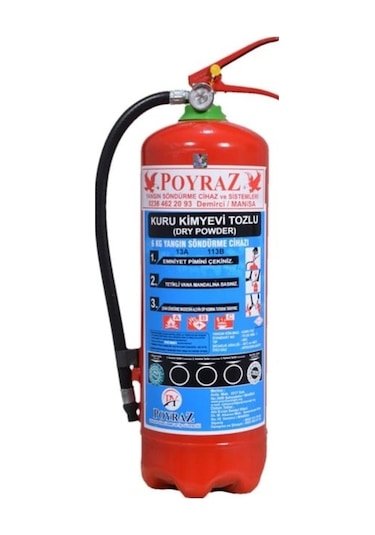 Kuru Kimyevi Tozlu Yangın Söndürme Tüpü 6 KG