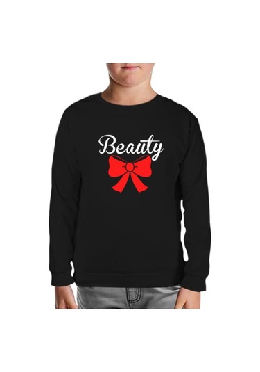 Beauty And The Beast - Beauty Siyah Çocuk Sweatshirt Siyah