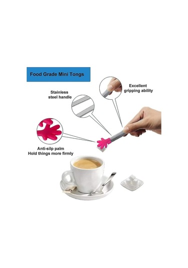 Çocuklar İçin Renkli Silikon Mini Maşalar Yemek Ve Buz Küpleri Servis Ediyor B