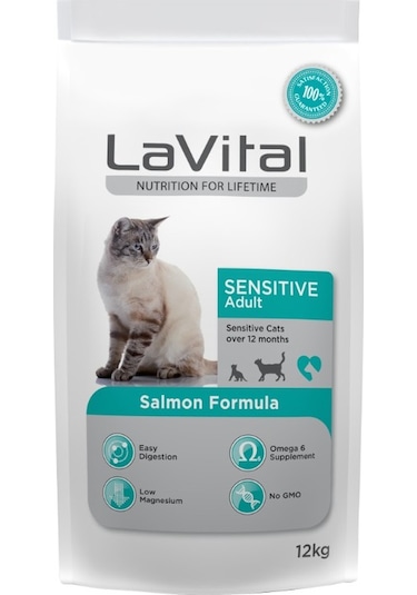Lavital Sensitive Hassas Somonlu Yetişkin Kedi Maması 12 Kg