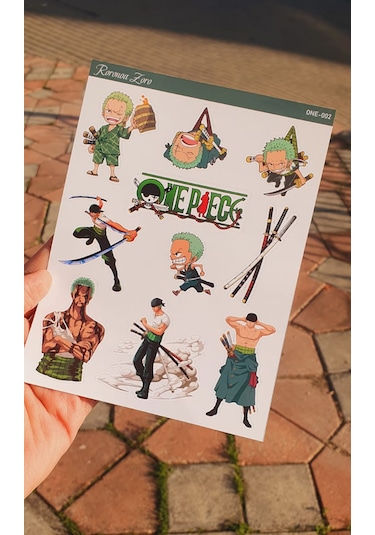 Roronoa Zoro - One Piece 2li Sticker Etiket Seti Anime Çıkartmaları-etiket Kağıdı