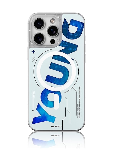 iPhone Uyumlu 16 Pro Kılıf Magsafe Şarj Özellikli Airbagli Youngkit Future Streamer Serisi Kapak Mavi