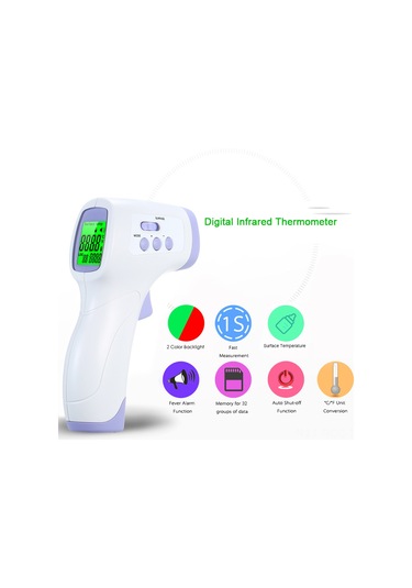 Ruicoo Jxd-001 Mor Elle Tutulan Entegre Isı Ölçer: Vücut Ve Nesne Sıcaklığı, Dijital Enfrared, 1 Saniye Hızlı Ölçüm, Lcd Ekran Pil Dahil Değil
