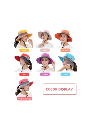 Artfulabode Ve Ve Skycity Şapka Poni Outdoor Koruyucu Kayışı Katlanabilir İle İdeal İçin Hafif Güneş Diğer Deliği Çene Ayarlanabilir Aktiviteler - Es Çok Renkli
