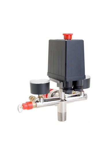 Teltree Hava Kompresörü Baskı Kontrol Valfi, Ayarlanabilir 125psi Baskı Açma-kapama Sensörü, Metal-plastik Malzeme, 230v 16a 1-gang