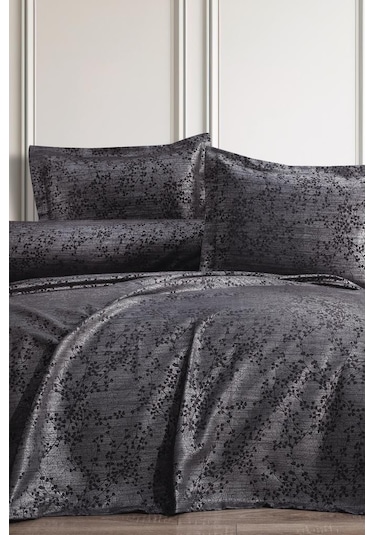 Burçak 2 Parça Tek Kişilik Pike Takımı 180x240 Antrasit Antrasit