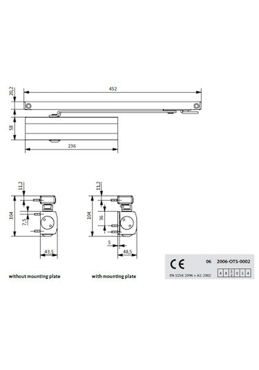G-u Ots 430 En 2-3 Kayar Kollu Kapı Kapatıcı