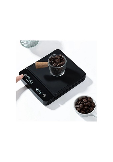 Kahve Ölçeği Elektronik Ölçek Zaman Şarj El Dökme Led Ekran Siyah