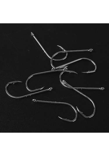 Mufunye 100 Adet Yüksek Karbon Çelik İki Tıkaçlı Uzun Sap Malzeme Tutucu Deniz & Tatlı Su Balıkçılık İğneleri 4