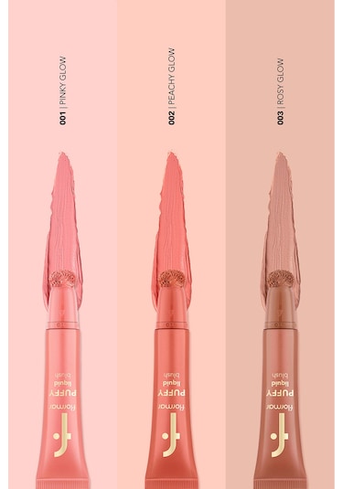 Flormar Puffy Liquid Nemlendirici Etkili & Parlak Bitişli Sünger Aplikatörlü Likit Allık 003 Rosy Glow