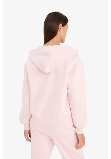 Defacto Relax Fit Kapüşonlu Sweatshirt C1809AX25SP Pembe