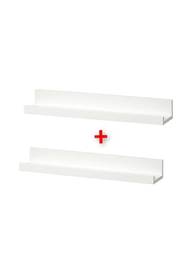 2 Adet Fotoğraf Çerçevesi Rafı İkea 2'li Set Duvar Rafı Ahşap Çerçeve Rafı Beyaz Kitaplık